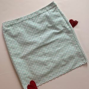Brooks Brothers eyelet skirt scalloped hem sz 8